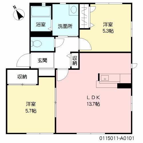 シャーメゾン・みちA棟(2LDK/1階)の間取り写真