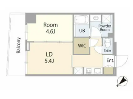 エキューム川崎(1LDK/7階)の間取り写真
