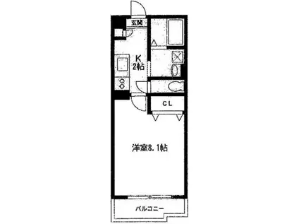 バリューII(1K/5階)の間取り写真