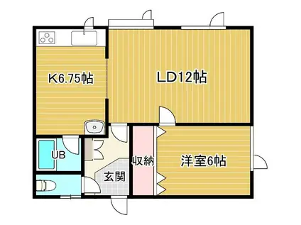 ステージC.S(1LDK/1階)の間取り写真