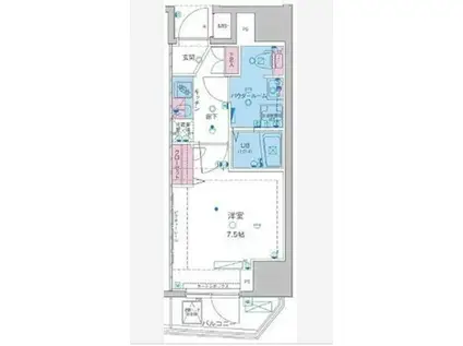 ジェノヴィア田端IIGREEN VEIL(1K/3階)の間取り写真