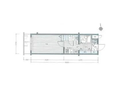 フェニックス麻布狸穴公園(1K/1階)の間取り写真