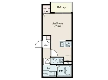 CALM庄内通(ワンルーム/2階)の間取り写真