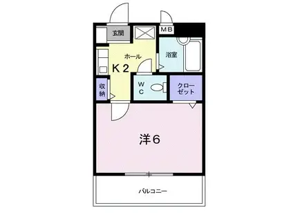 エクセルコート(1K/1階)の間取り写真