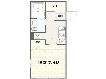 クイエオーラ(1K/2階)の間取り写真