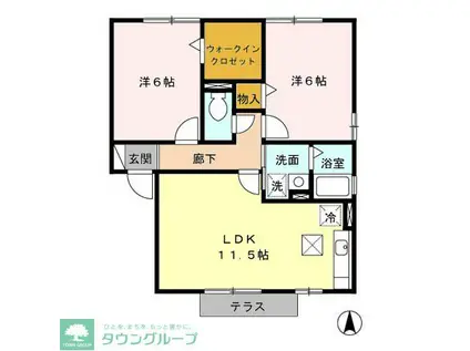 ブリエアージュI(2LDK/1階)の間取り写真