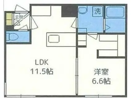 月寒イースト(1LDK/2階)の間取り写真