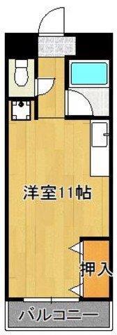 タツノビル(ワンルーム/3階)の間取り写真