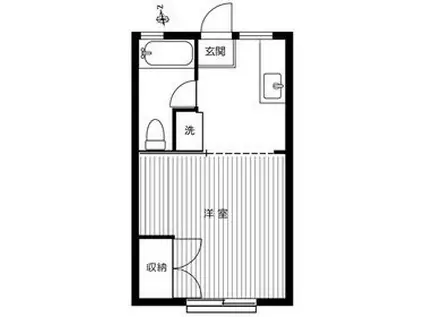 フジハイツ16号館(1K/1階)の間取り写真
