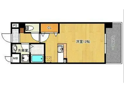 コーキ夢咲(ワンルーム/2階)の間取り写真