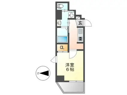 THE PLATINUM(1K/2階)の間取り写真