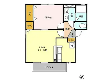 CF HEIGHTS J(1LDK/2階)の間取り写真