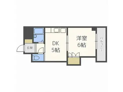 ローズコーポ天満東(1DK/7階)の間取り写真