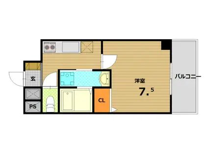 メインステージ須磨(1K/7階)の間取り写真