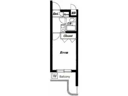 セルベコート下高井戸(1K/1階)の間取り写真