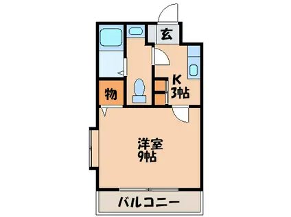 セルブ春日原(1K/2階)の間取り写真