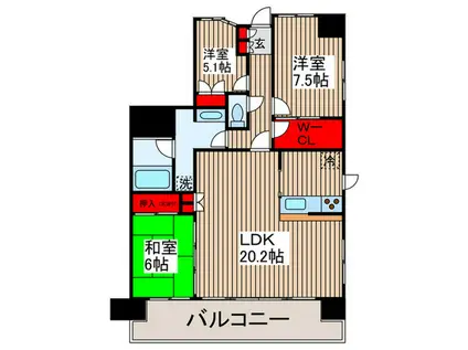 エスティメゾン豊洲レジデンス(3LDK/7階)の間取り写真