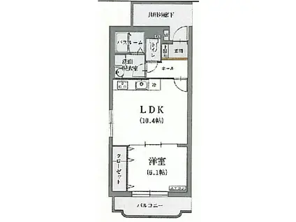アビターレ上土狩(1LDK/2階)の間取り写真