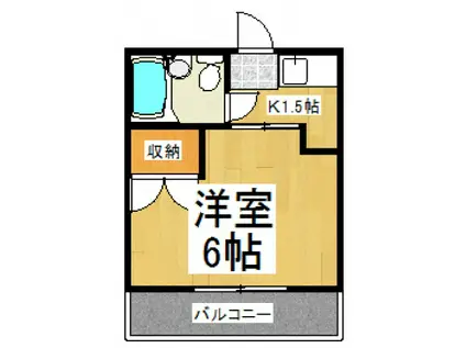 サンアベニュー師岡(1K/2階)の間取り写真