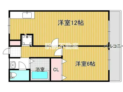 フリーデA(1LDK/2階)の間取り写真