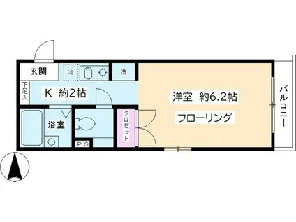 ファインコート五本木(1K/3階)の間取り写真