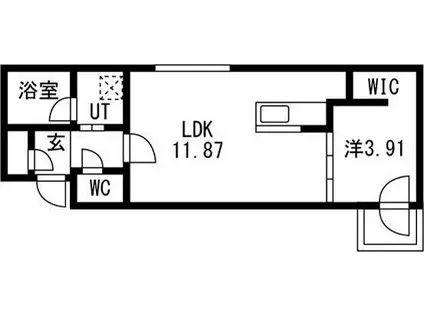 GA-福住1-1MS A棟(1LDK/3階)の間取り写真