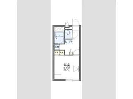 レオパレスウエスト BELLS(1SK/2階)の間取り写真