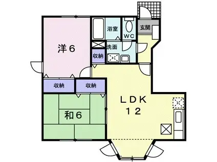 カーサ・ソレアード(2LDK/1階)の間取り写真