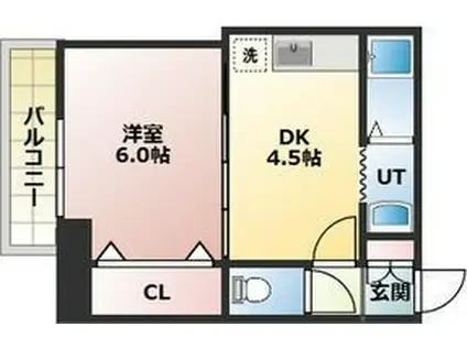 高橋ビル(1DK/3階)の間取り写真