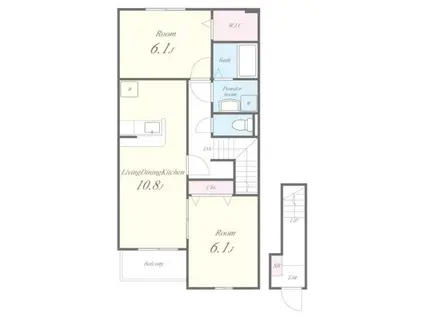 ユニヴェール(2LDK/2階)の間取り写真