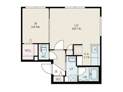 HAZEL(1LDK/2階)の間取り写真