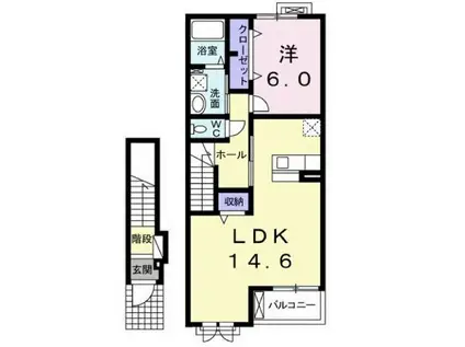 エクセルコートII(1LDK/2階)の間取り写真