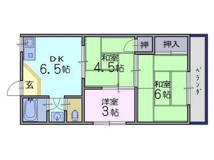 泉マンション(3DK/1階)の間取り写真