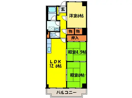 セルサス加茂(3LDK/3階)の間取り写真