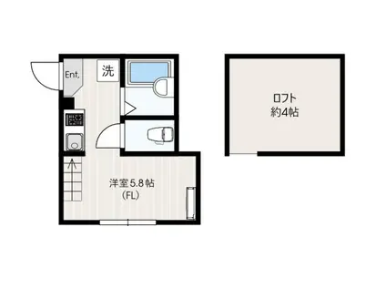 アザーレ・クオン枡形(ワンルーム/2階)の間取り写真