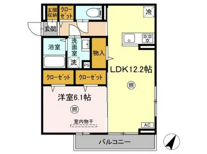 PREMILIFE羽屋(1LDK/3階)の間取り写真