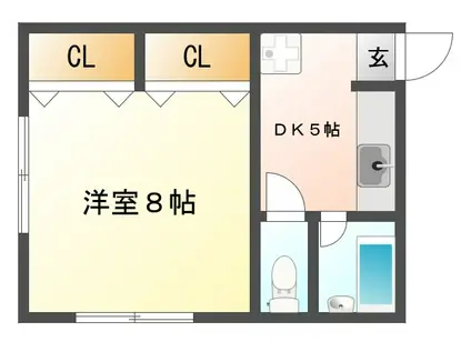 フレンドリーハイツI(1DK/1階)の間取り写真