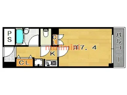 アーク福西(1K/3階)の間取り写真