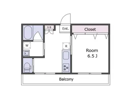 グレース東町(1DK/1階)の間取り写真