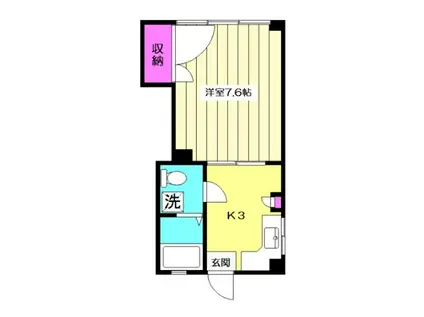 松原マンション(1K/1階)の間取り写真