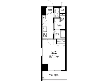 天神東レジデンス(1K/12階)の間取り写真