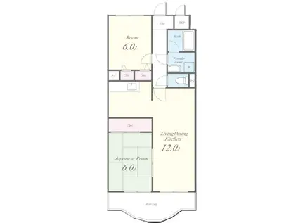 フローリッシュ北田(2LDK/8階)の間取り写真