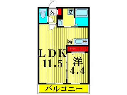 ジーメゾン谷塚パックス(1LDK/3階)の間取り写真
