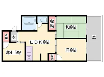 セジュール山本(3DK/1階)の間取り写真