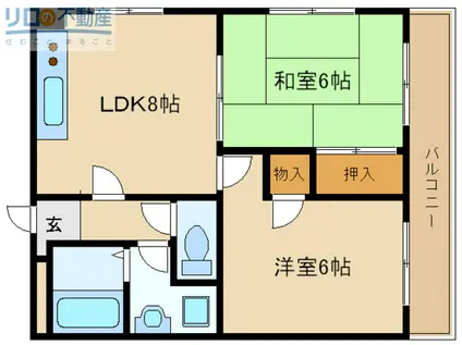 サライ西野(2LDK/2階)の間取り写真
