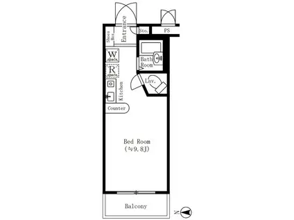 スピティ落合(1K/2階)の間取り写真