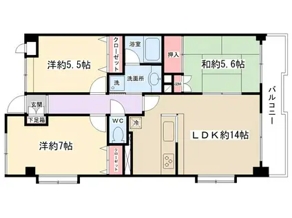 スアイナーカーウIII(3LDK/2階)の間取り写真