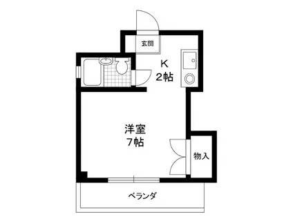 藤井ハイツ(1K/2階)の間取り写真