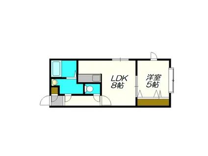 ボヌール厚別弐番館(1LDK/3階)の間取り写真