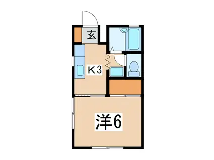 コーポKAZU(1K/1階)の間取り写真
